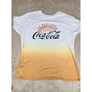 Coca Cola T Shirt Womens Size L‎ Ombre Rainbow Graphic Tee